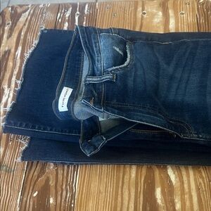 Flying Monkey Dark Blue Distressed High Rise Flare Jeans